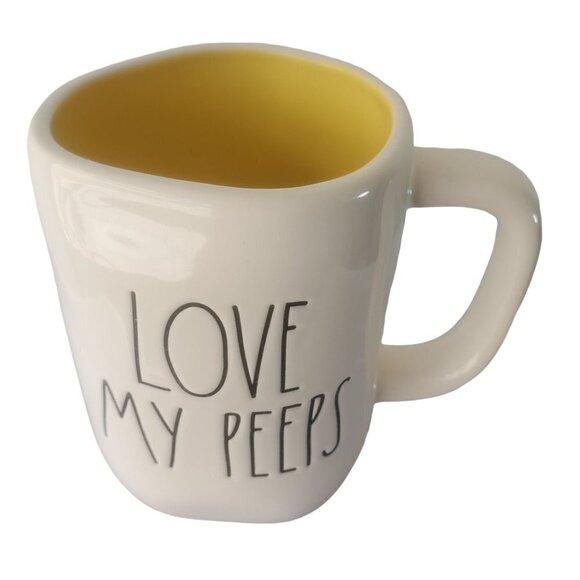 Rae Dunn Mug Love My Peeps Coffee Cup 18 oz White Artisan Collection by Magenta - Picture 1 of 6